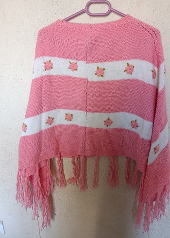 Pembe Nakışlı Bohem Kız Panço - Görsel 5