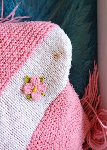 Pembe Nakışlı Bohem Kız Panço - Görsel 7