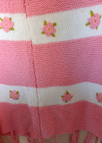 Pembe Nakışlı Bohem Kız Panço - Görsel 8