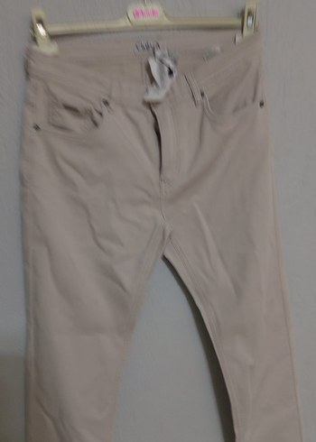 Bej erkek Pamuk Kumaş Pantolon - Görsel 3