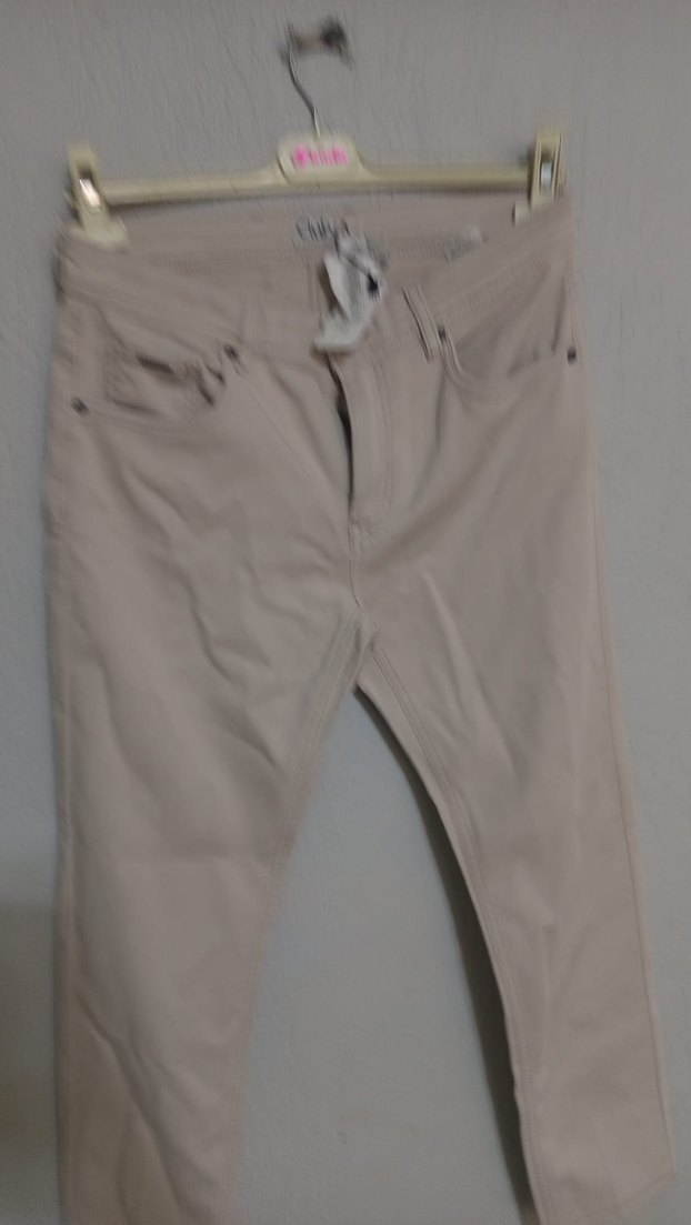 Bej erkek Pamuk Kumaş Pantolon - Görsel 3