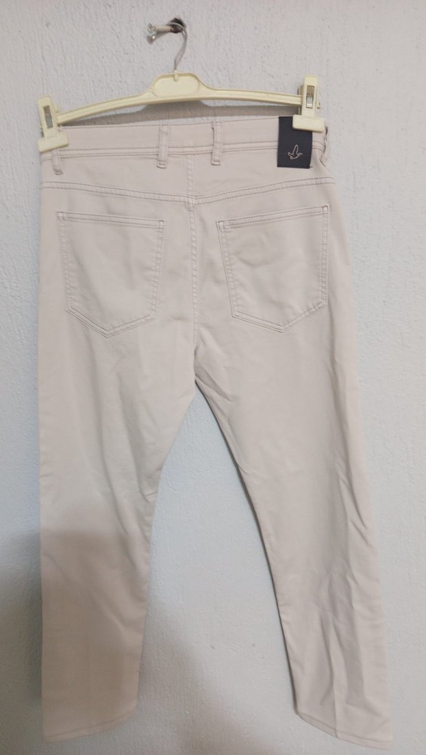 Bej erkek Pamuk Kumaş Pantolon - Görsel 5