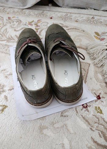 40 Beden Gri Vintage Erkek Klasik Ayakkabı