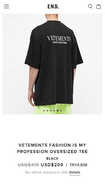 l/xl Beden Vetements fashion is my profession oversized tee.