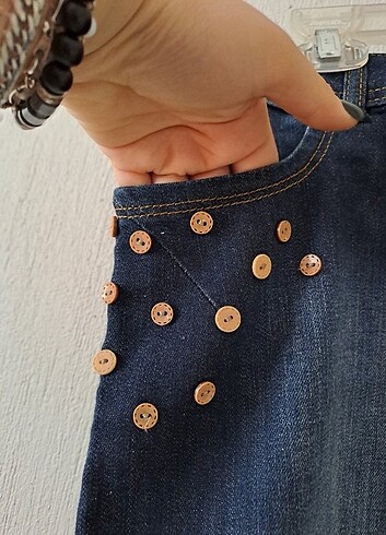 44 Beden lacivert Renk Kadın Düşük bel kot etek