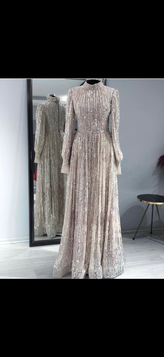 Kuğu Model Uzun Abiye Elbise - Görsel 4