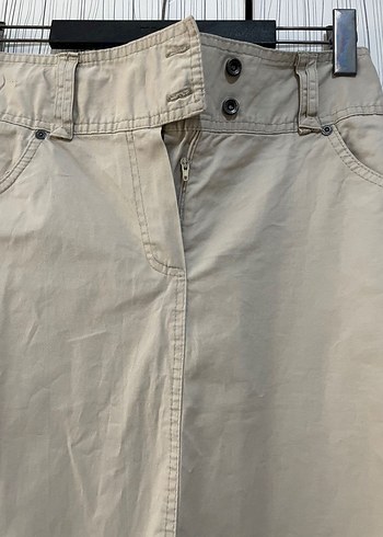 Bej Midi Hamile Keten Etek - Görsel 3