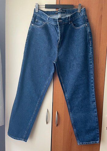 42 Beden Kadın Mavi Normal Kesim Denim Jean