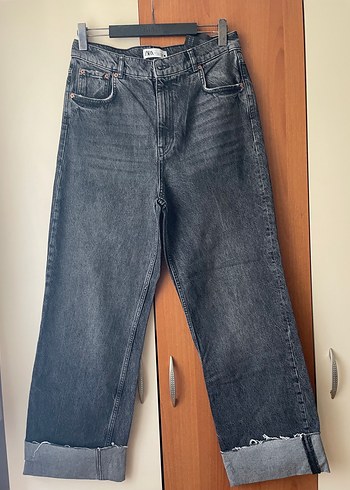 44 Beden Gri Midi Boy Normal Kesim Kadın Jean