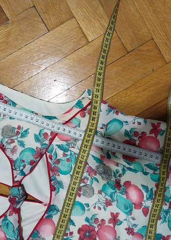 Pastel Renkli Bohem Desenli Midi Elbise - Görsel 8