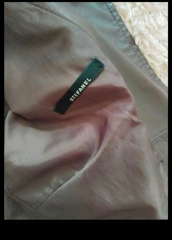 Düğmeli Deri Kadın Ceket trençkot - Görsel 10