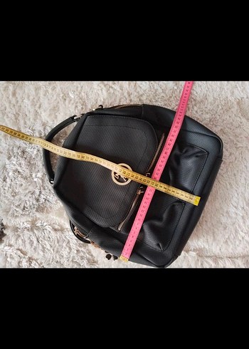 Siyah Deri Kadın Sırt Çantası - Görsel 6