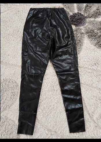 Siyah Deri Kadın Pantolon - Görsel 3