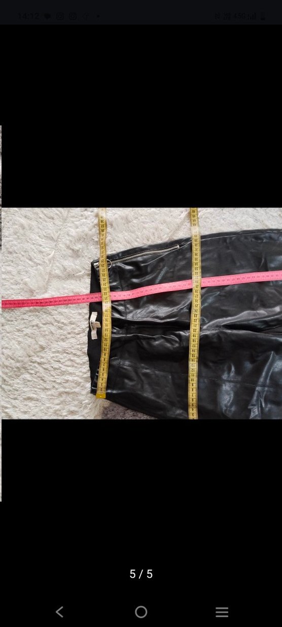 Siyah Deri Kadın Pantolon - Görsel 4