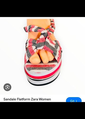Zara Zara Çok Renkli Bağcıklı Dolgu Topuklu Sandalet