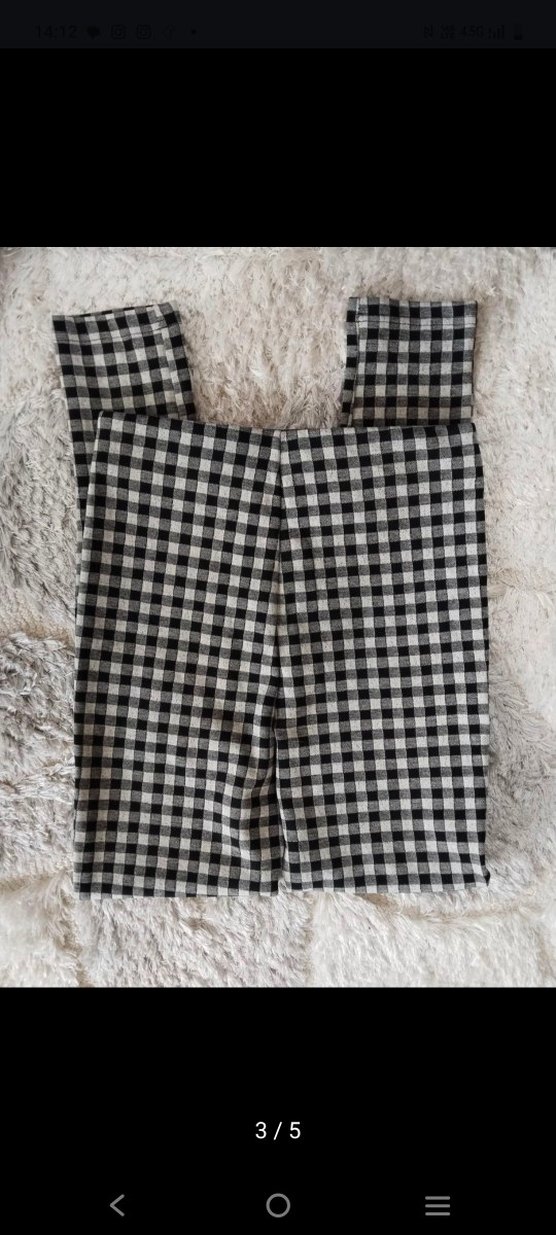 Gri Ekose Kadın Kumaş Pantolon - Görsel 2