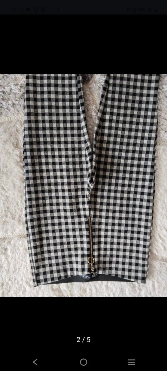 Gri Ekose Kadın Kumaş Pantolon - Görsel 3