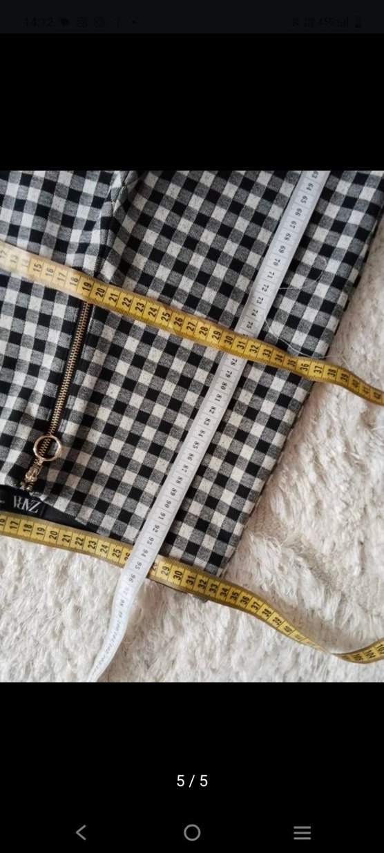 Gri Ekose Kadın Kumaş Pantolon - Görsel 4