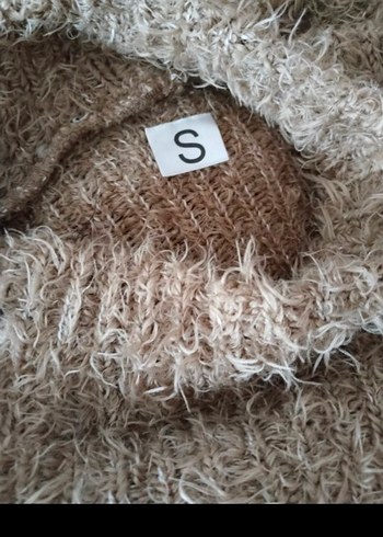 Kahverengi Boğazlı Kısa Örgü Kadın Kazak - Görsel 4