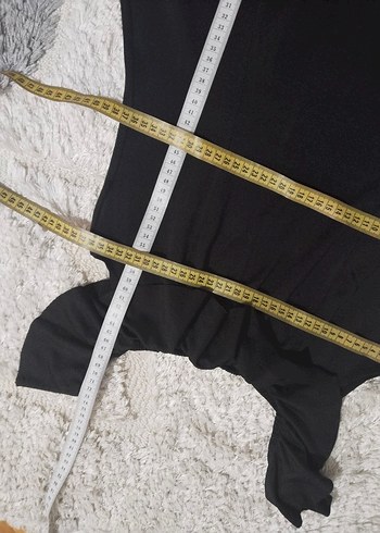 Siyah Straplez Fırfırlı Midi Elbise - Görsel 8