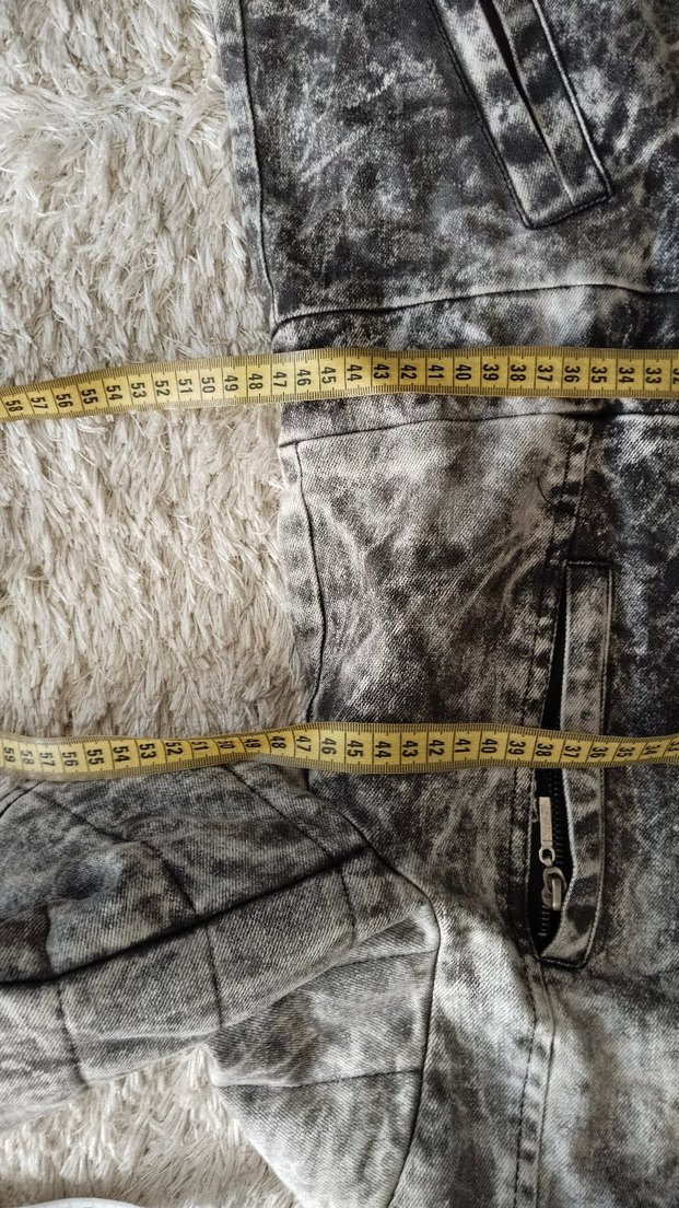 Batik Gri Kadın Denim Ceket, Kürklü Kapüşonlu, Bağcıklı Kol — görsel 7/12
