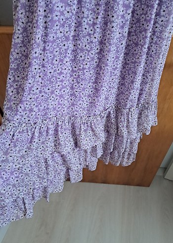 44 Beden Mor Bohem Uzun Kollu şifon elbise