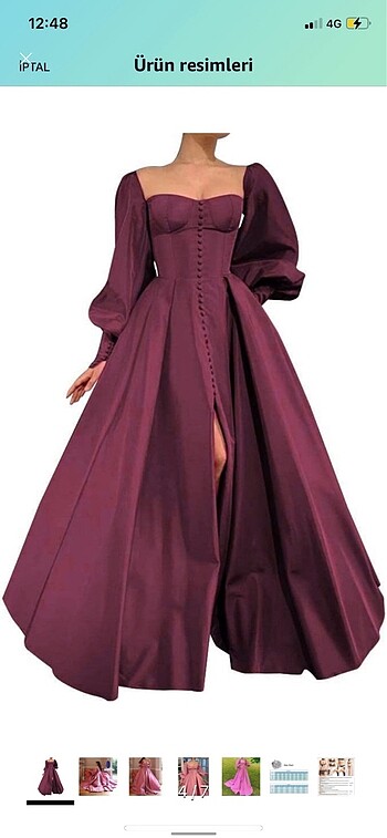 l Beden bordo Renk PRENSES MODEL ABİYE