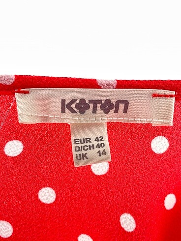 42 Beden kırmızı Renk Koton Günlük Elbise %70 İndirimli.