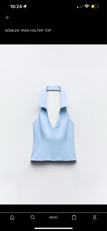 Zara bebek mavisi halter yaka bluz