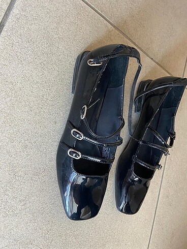 39 Beden siyah Renk Stradivarius mary jane tarzı ballerina topuksuz ayakkabı