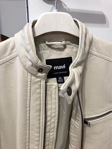 Mavi suni deri ceket - Görsel 2