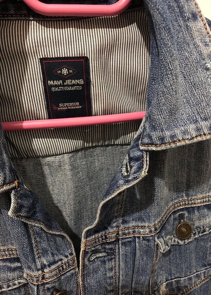Mavi jean ceket - Görsel 2