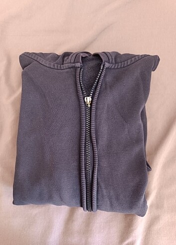 Lacivert oversize fermuarlı sweatshirt 
