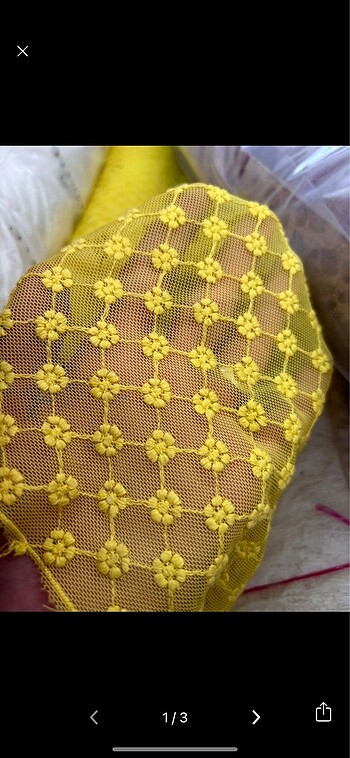 Dantel kumaş sarı