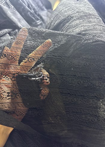 Siyah dantel kumaş - Görsel 2