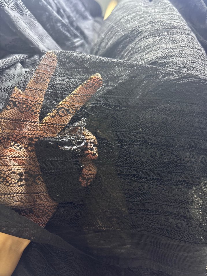 Siyah dantel kumaş - Görsel 2