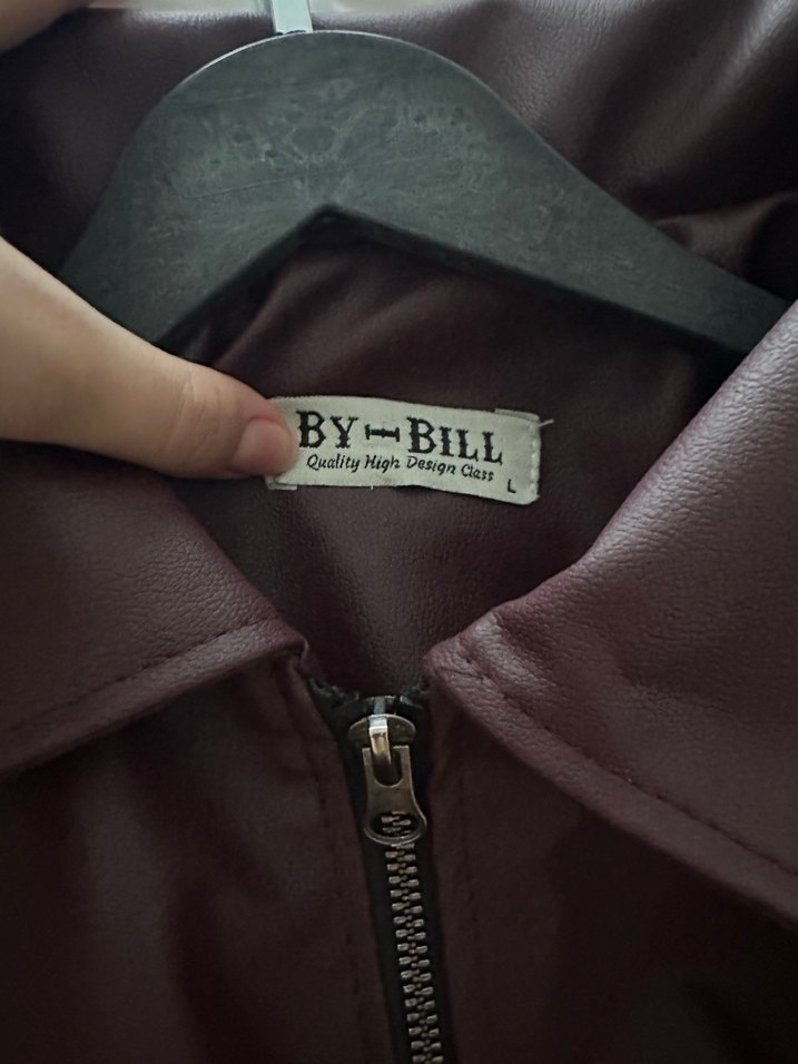 bordo Deri Kadın Ceket - Görsel 4