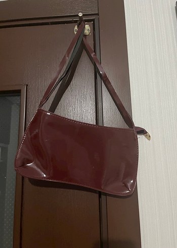 Bordo Deri Tokalı Kadın Çanta - Görsel 2