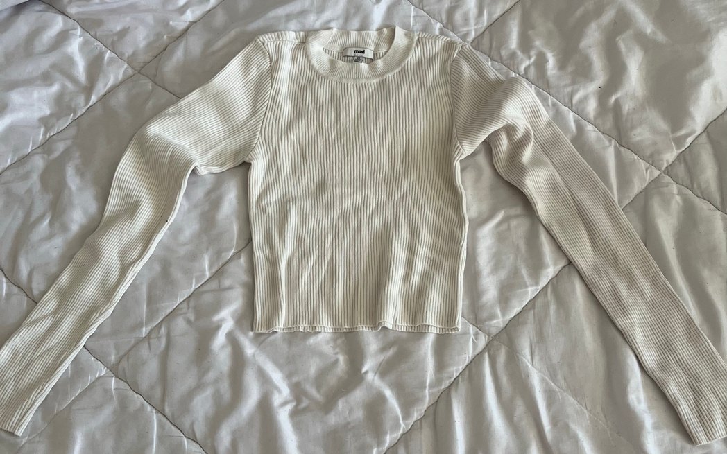 Düğmeli Beyaz Kadın Uzun Kollu Tişört - Görsel 2