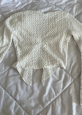 V Yaka Beyaz Kadın Bluz - Görsel 2