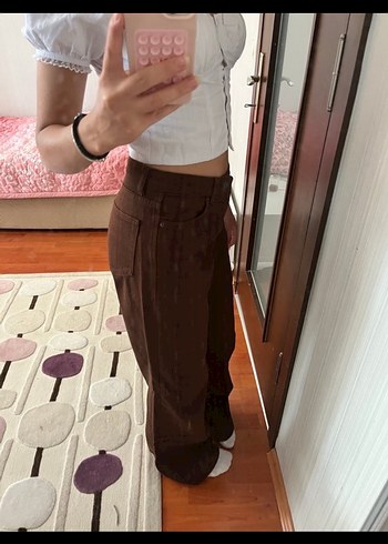 Kahverengi  Kadın İspanyol Paça Pantolon - Görsel 3