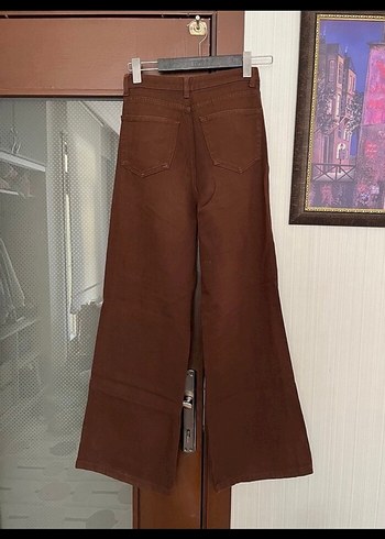 Kahverengi  Kadın İspanyol Paça Pantolon - Görsel 5