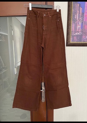 Kahverengi  Kadın İspanyol Paça Pantolon - Görsel 4
