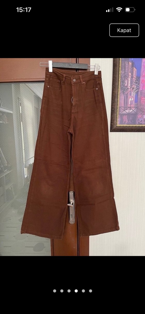 Kahverengi  Kadın İspanyol Paça Pantolon - Görsel 4