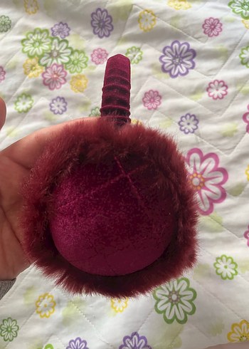 Bordo Kürklü Kız Kulaklığı - Görsel 2