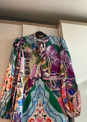 Bohem Çok Renkli Uzun Kollu Elbise - Görsel 2