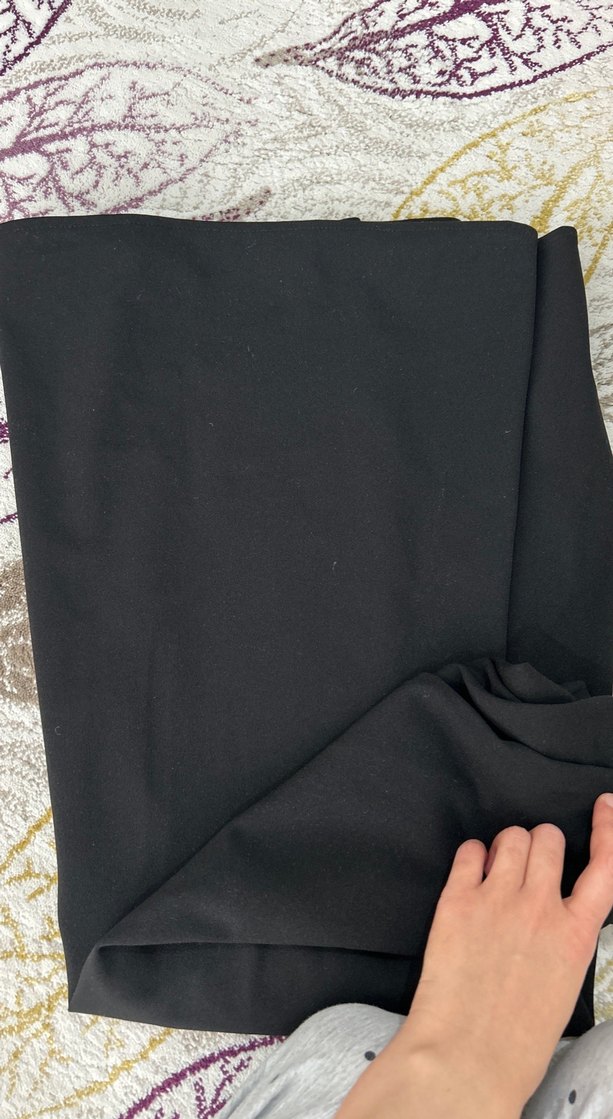 Siyah Kadın Bol Kesim scuba etek - Görsel 3