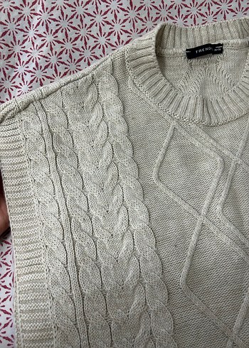 Bej Örgü Kadın Süveter - Görsel 2