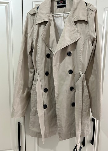 Bej Düğmeli Midi Trençkot - Görsel 2