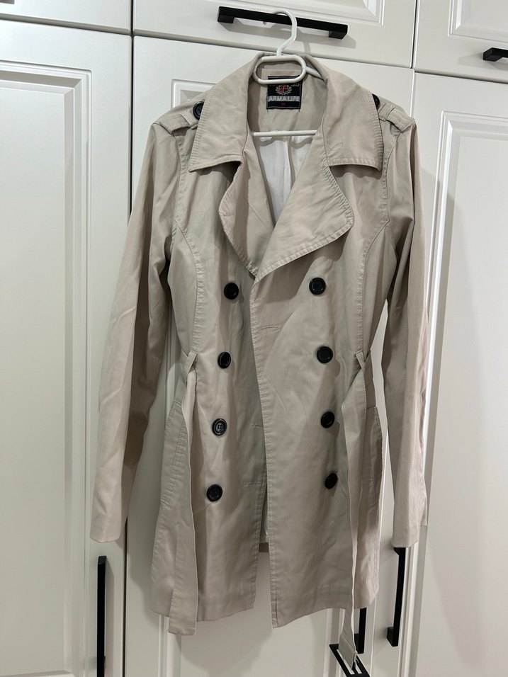 Bej Düğmeli Midi Trençkot - Görsel 3